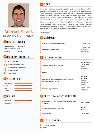 Bilgisayar Mühendisi CV Örnekleri cv indir